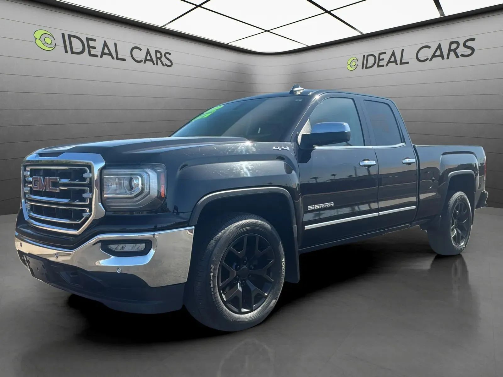 Black 2017 GMC Sierra 1500 SLT Double Cab 4WD Pickup Truck Four-Wheel Drive