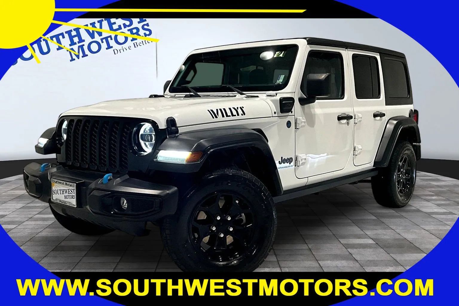 White 2023 Jeep Wrangler 4xe Willys 4WD SUV / Crossover Four-Wheel Drive 8-Speed Automatic Overdrive