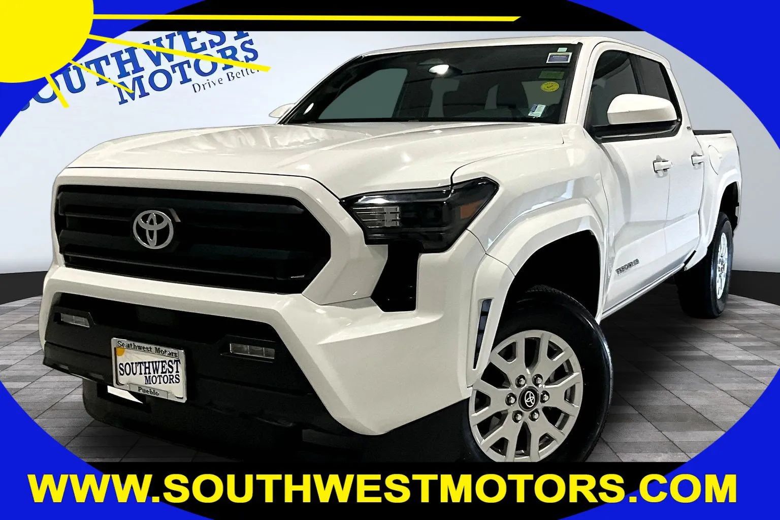 White 2025 Toyota Tacoma Pickup Truck Four-Wheel Drive 8-Speed Automatic Overdrive