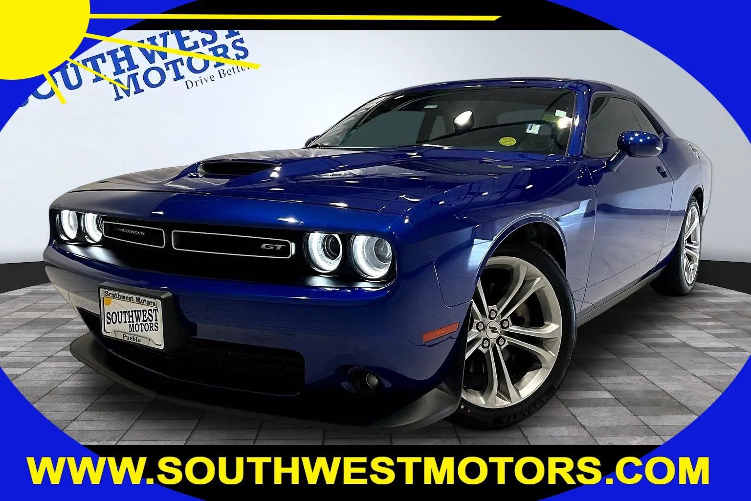 Blue 2021 Dodge Challenger Coupe Rear-Wheel Drive 8-Speed Automatic Overdrive