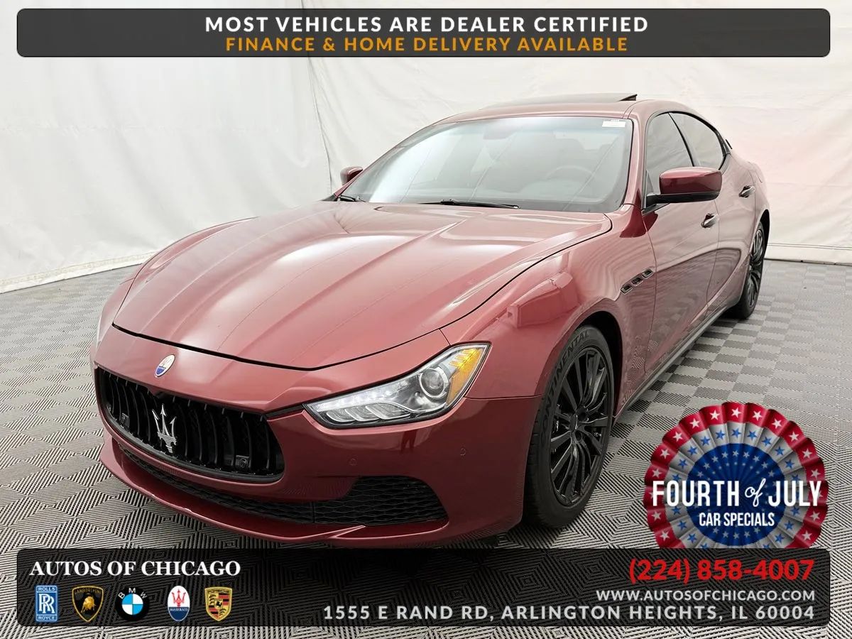 Red 2015 Maserati Ghibli Sedan All-Wheel Drive Automatic