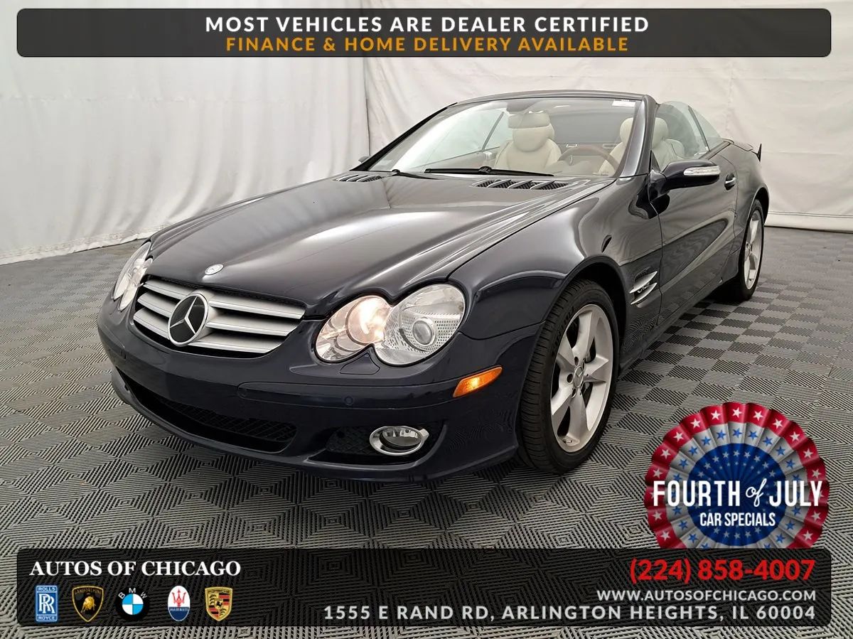 Black 2007 Mercedes-Benz SL-Class Convertible Rear-Wheel Drive Automatic