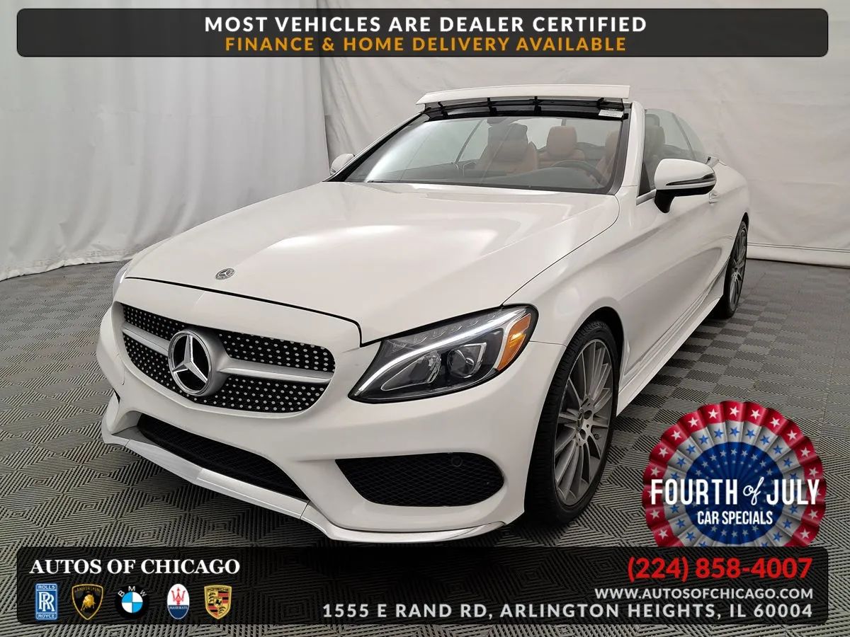 White 2018 Mercedes-Benz C-Class Convertible Rear-Wheel Drive 9-Speed Automatic