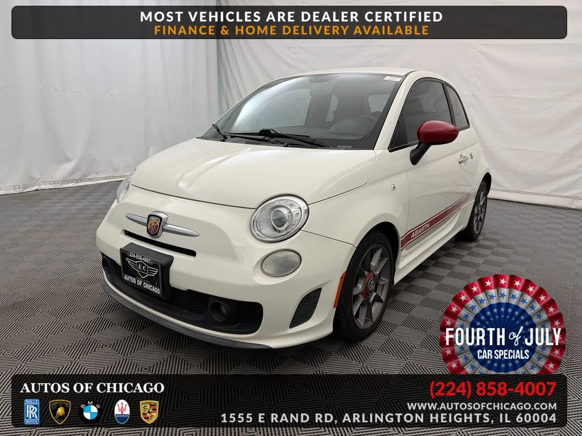 White 2013 FIAT 500 Hatchback Front-Wheel Drive Manual