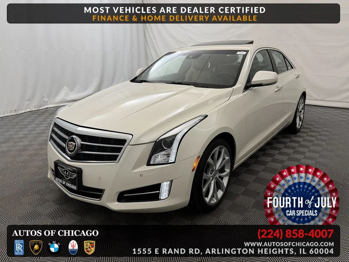 White Diamond Tricoat 2013 Cadillac ATS Sedan All-Wheel Drive Automatic