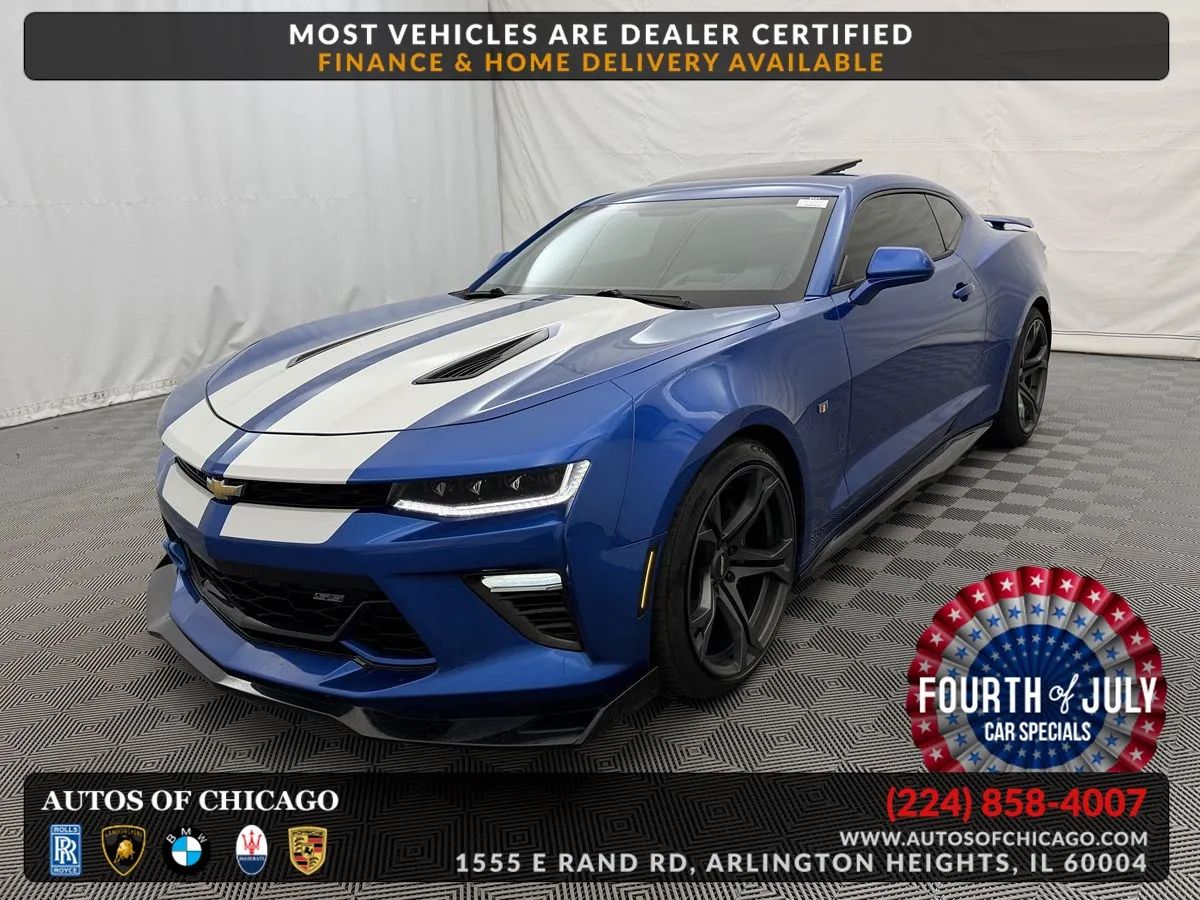 Blue 2018 Chevrolet Camaro Coupe Rear-Wheel Drive Automatic