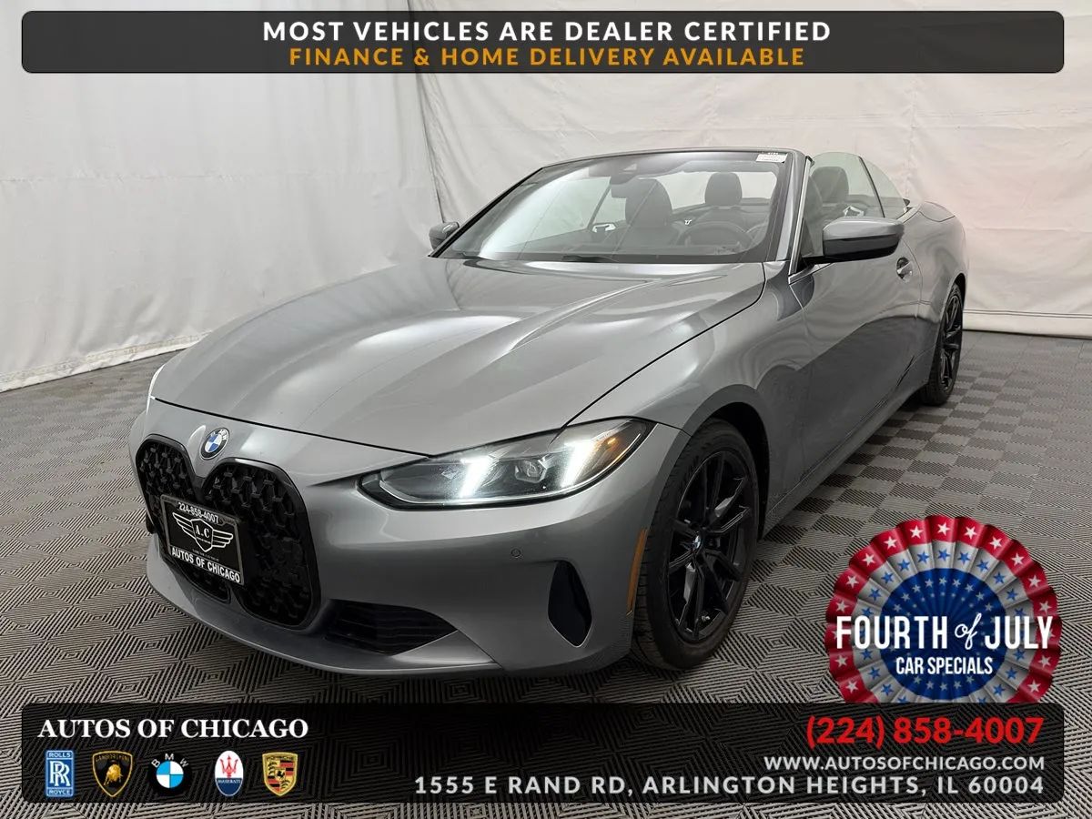 Gray (Skyscraper Grey Metallic) 2025 BMW 4 Series Convertible All-Wheel Drive Automatic