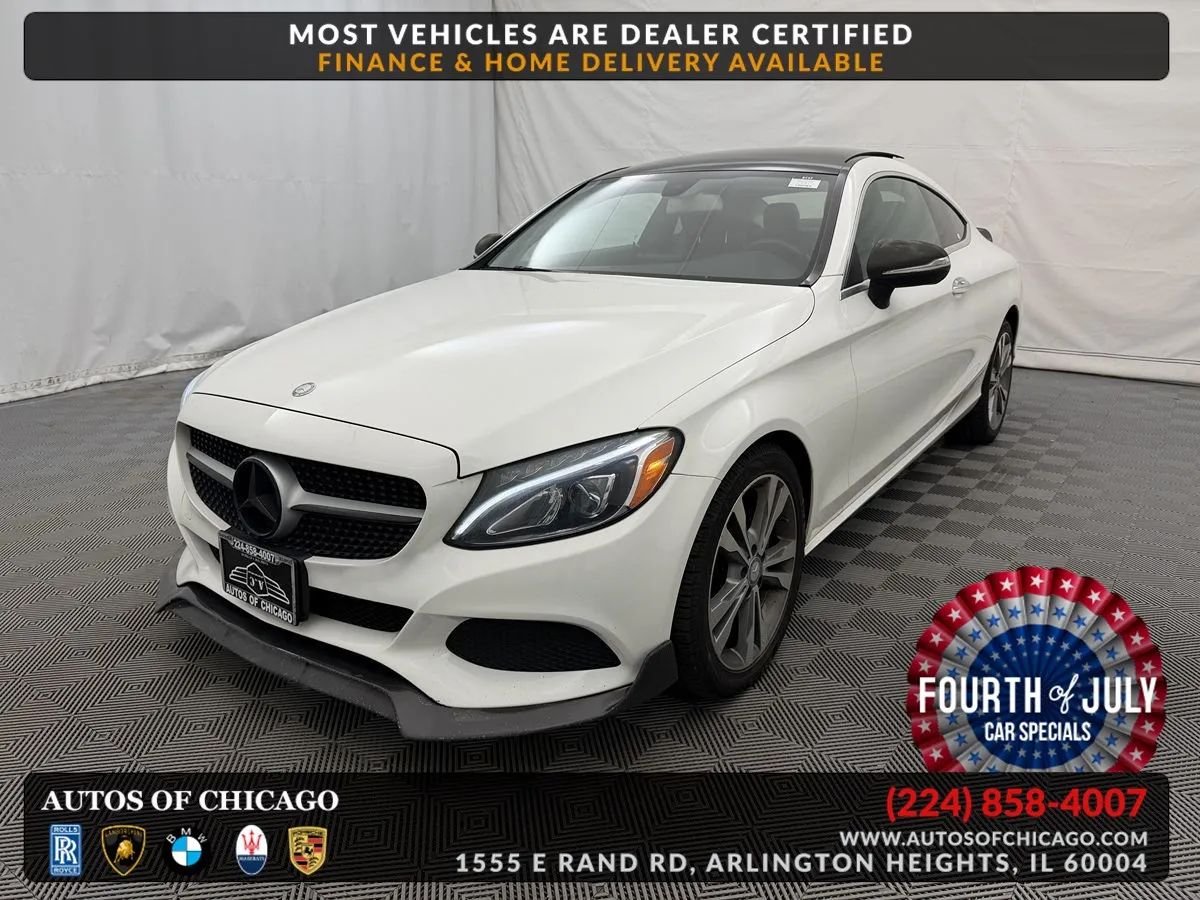 White 2017 Mercedes-Benz C-Class Coupe All-Wheel Drive 7-Speed Automatic Overdrive