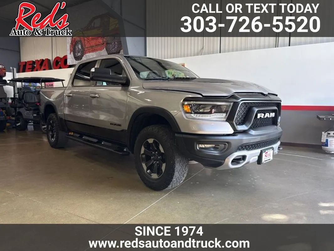 Silver 2020 RAM 1500 Rebel Crew Cab 4WD Pickup Truck Four-Wheel Drive 8-Speed Automatic