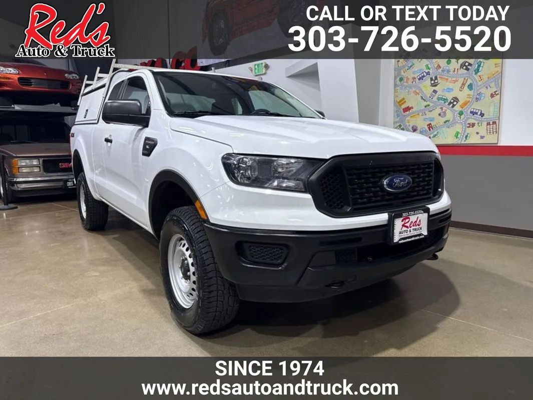 White 2022 Ford Ranger XL SuperCab 4WD Pickup Truck Four-Wheel Drive Automatic