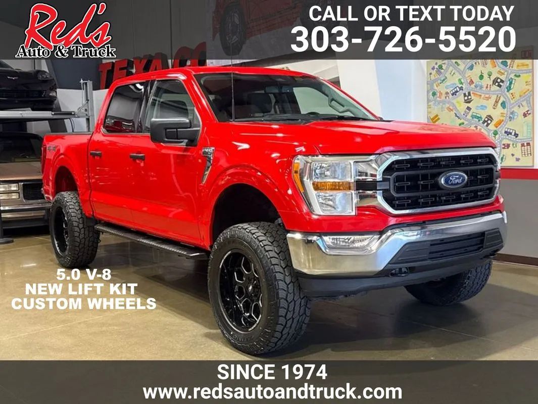 Red 2022 Ford F-150 Pickup Truck Four-Wheel Drive Automatic