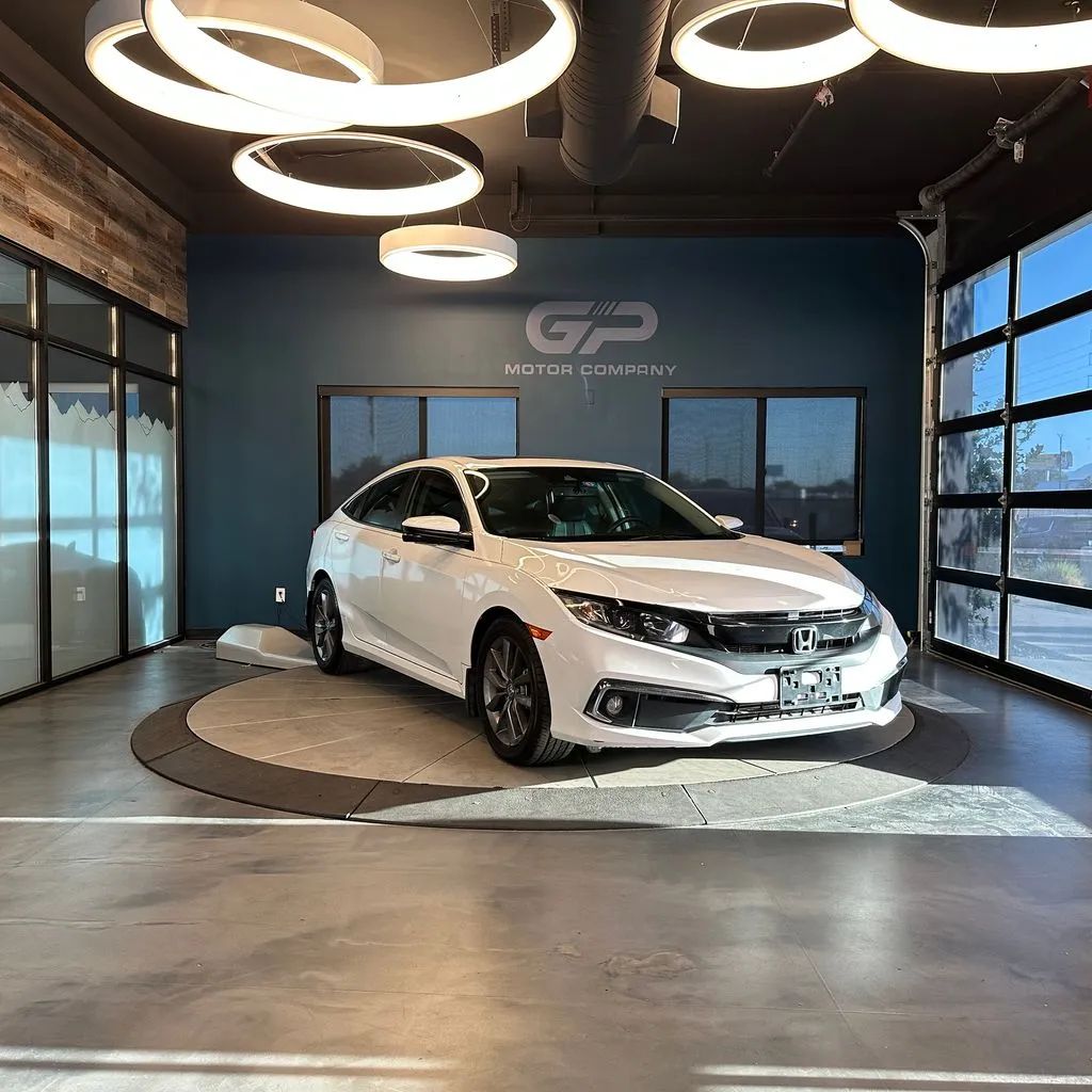 White 2019 Honda Civic Sedan Front-Wheel Drive Continuously Variable Transmission